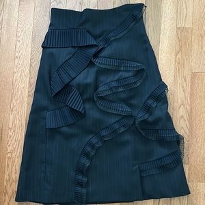 3D Asymmetrical lace detail A-line midi skirt by Facetasm